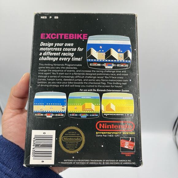 Excitebike Nintendo NES 1985 CIB Black Box Circle Seal Cleaned & Tested - Picture 11 of 14